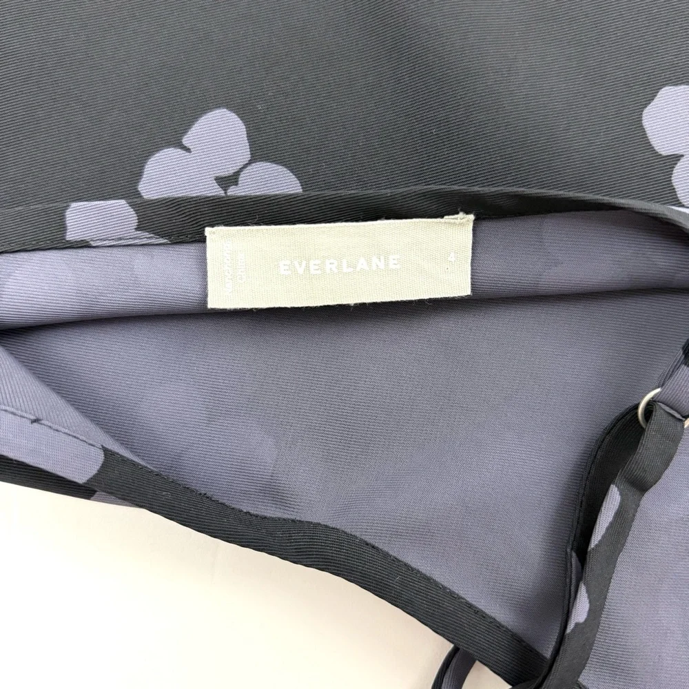 Everlane Japanese GoWeave Black Purple Floral Cami Camisole Tank Top - Picture 4 of 5